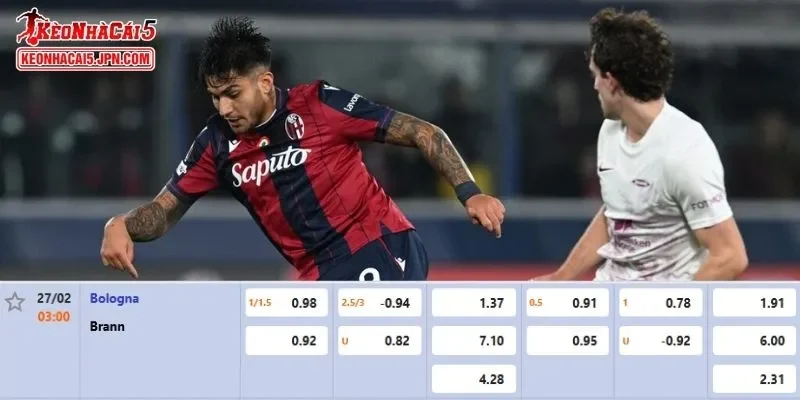 Tỷ lệ kèo được cập nhật chính xác nhất cho trận Bologna vs Brann